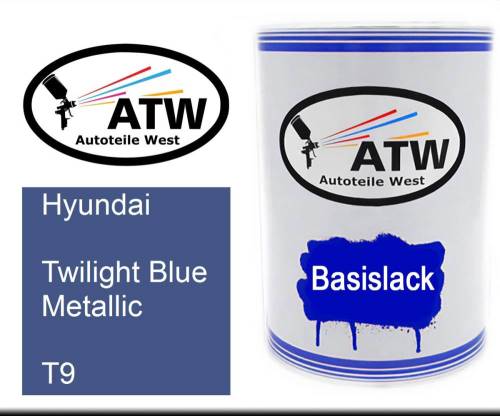 Hyundai, Twilight Blue Metallic, T9: 500ml Lackdose, von ATW Autoteile West.